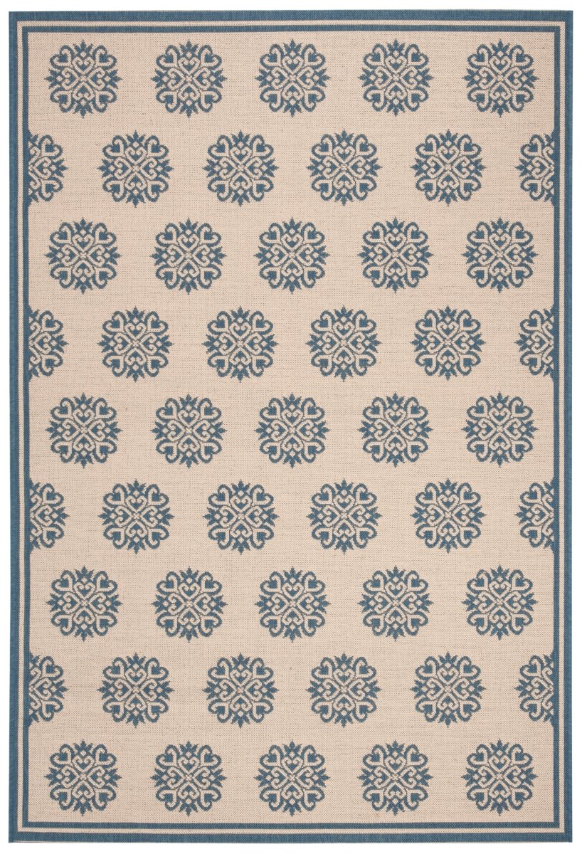 Safavieh Beach House Bhs181M Blue/Creme Rugs.