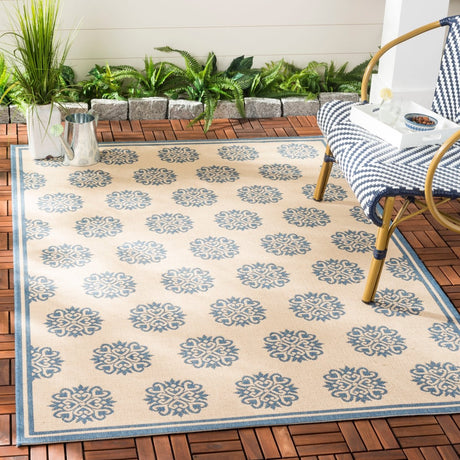 Safavieh Beach House Bhs181M Blue/Creme Rugs.