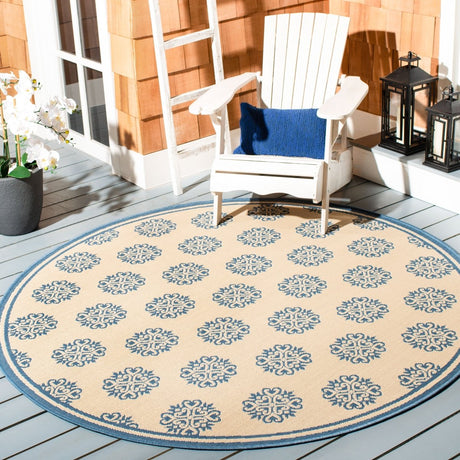 Safavieh Beach House Bhs181M Blue/Creme Rugs.