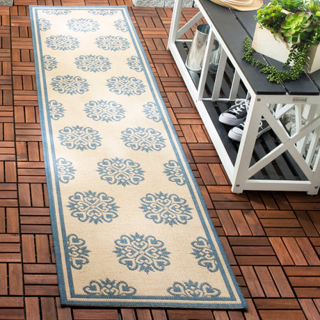 Safavieh Beach House Bhs181M Blue/Creme Rugs.