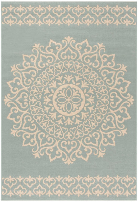 Safavieh Beach House Bhs183L Cream/Aqua Rugs.