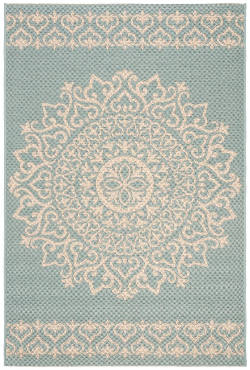 Safavieh Beach House Bhs183L Cream/Aqua Rugs.