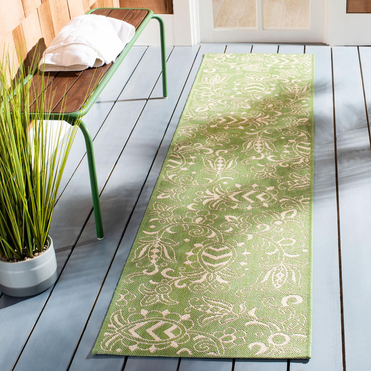 Safavieh Beach House Bhs246Y Green/Beige Rugs - Safavieh - bhs246y - 7r