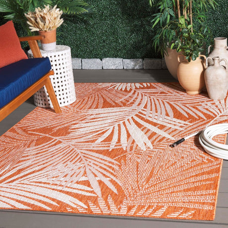 Safavieh Beach House Bhs264P Orange/Ivory Rug.