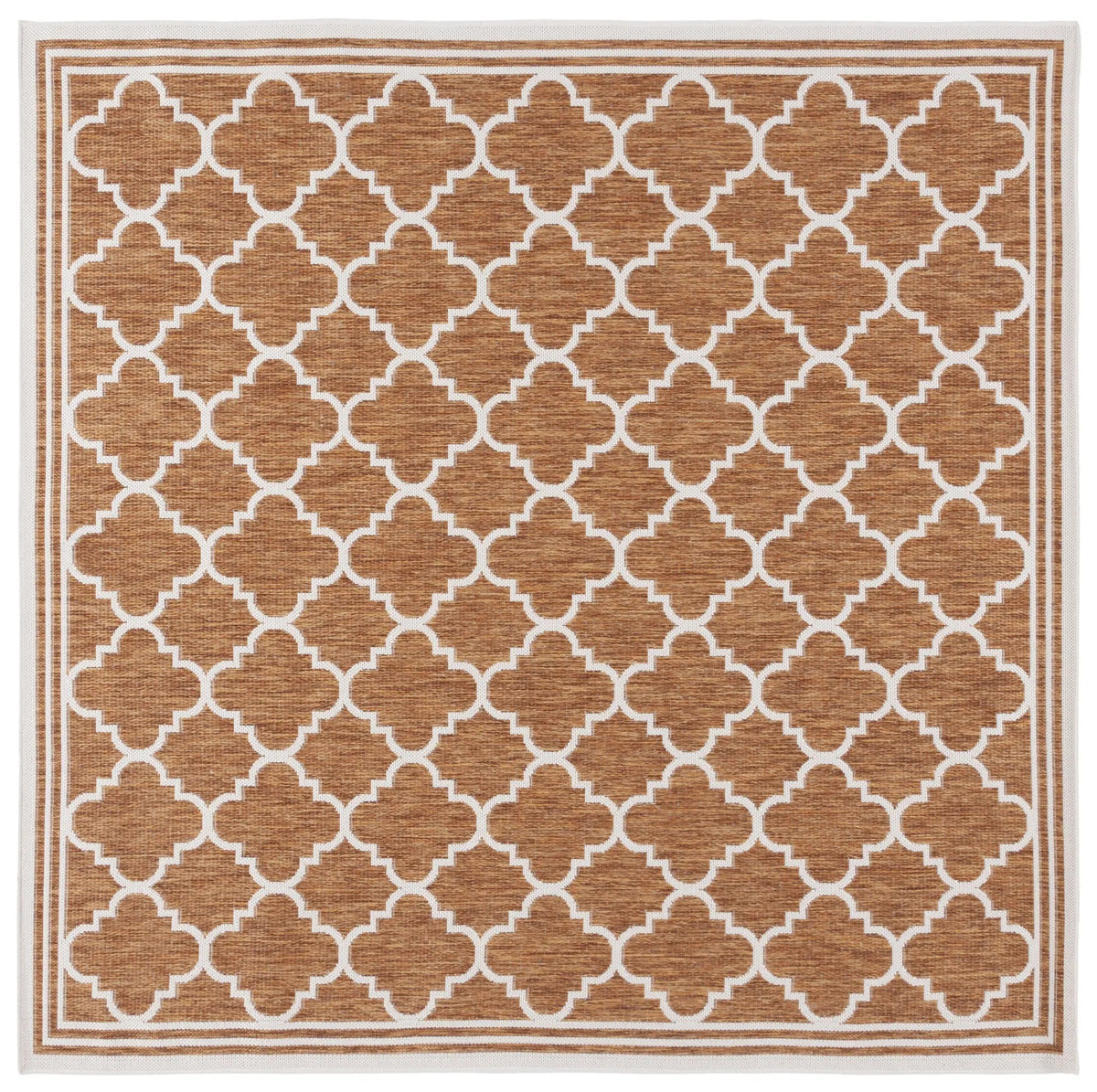 Safavieh Beach House 6'-7" x 6'-7" Rug in Brown / Ivory