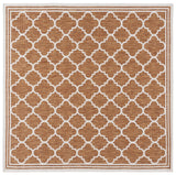 Safavieh Beach House 6'-7" x 6'-7" Rug in Brown / Ivory