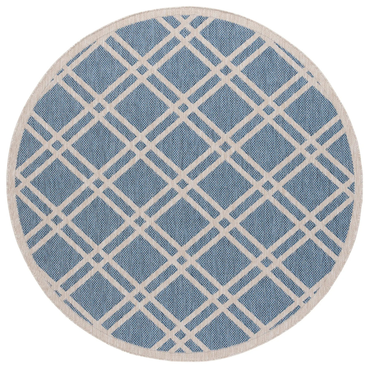 Safavieh Beach House 6'-7" x 6'-7" Rug in Blue / Ivory