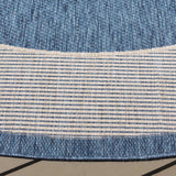 Safavieh Beach House 6'-7" x 6'-7" Rug in Blue / Ivory
