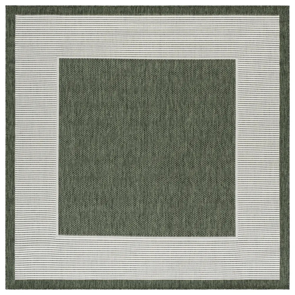 Safavieh Beach House 6'-7" x 6'-7" Rug in Green / Ivory