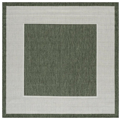 Safavieh Beach House 6'-7" x 6'-7" Rug in Green / Ivory