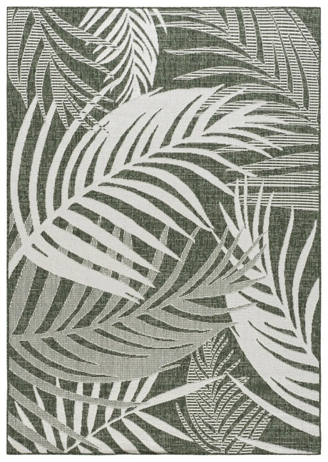 Safavieh Beach House 5'-3" x 7'-6" Rug in Green / Ivory