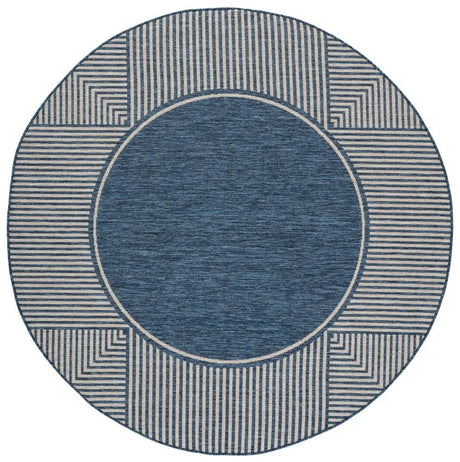 Safavieh Beach House 6'-7" x 6'-7" Rug in Blue / Beige