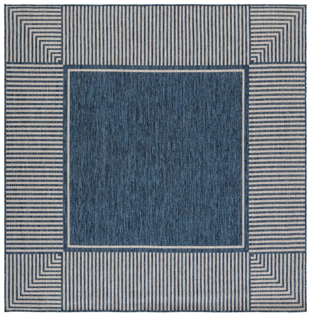 Safavieh Beach House 6'-7" x 6'-7" Rug in Blue / Beige