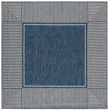 Safavieh Beach House 6'-7" x 6'-7" Rug in Blue / Beige