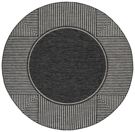 Safavieh Beach House 6'-7" x 6'-7" Rug in Black / Grey