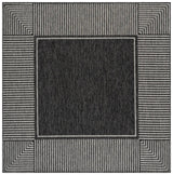 Safavieh Beach House 6'-7" x 6'-7" Rug in Black / Grey