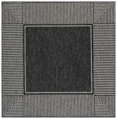 Safavieh Beach House 6'-7" x 6'-7" Rug in Black / Grey