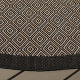 Safavieh Beach House 6'-7" x 6'-7" Rug in Black / Ivory