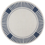 Safavieh Beach House 6'-7" x 6'-7" Rug in Ivory / Navy