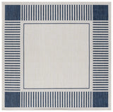 Safavieh Beach House 6'-7" x 6'-7" Rug in Ivory / Navy