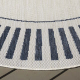 Safavieh Beach House 6'-7" x 6'-7" Rug in Ivory / Navy
