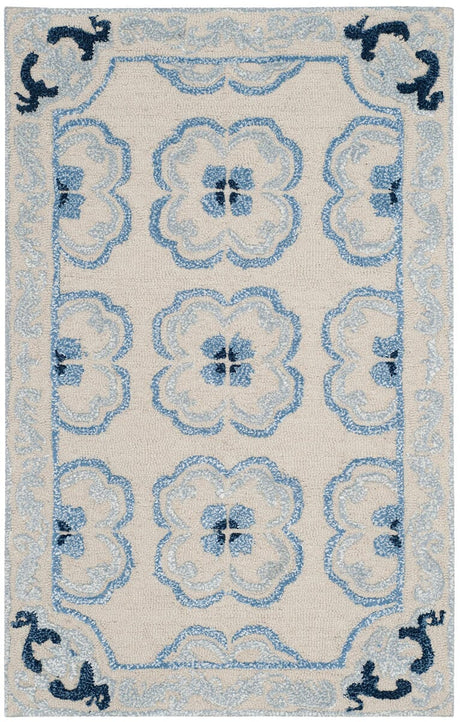 Safavieh Bella Bel154A Ivory / Blue Rugs.