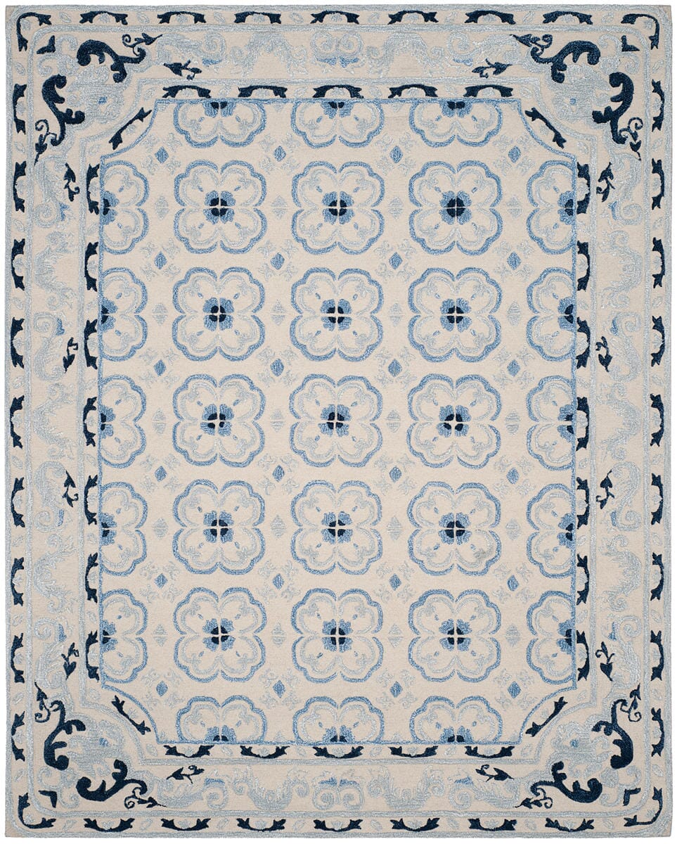 Safavieh Bella Bel154A Ivory / Blue Rugs.