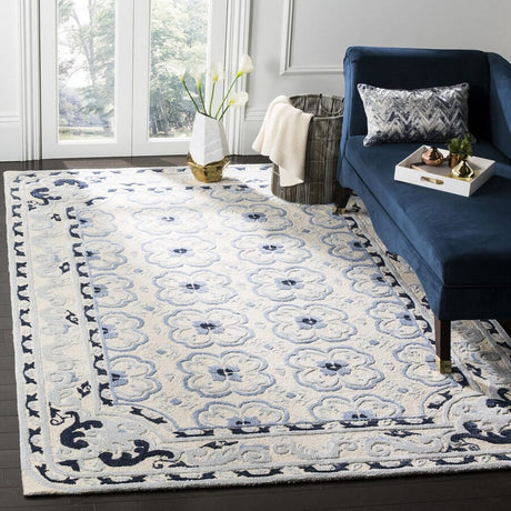 Safavieh Bella Bel154A Ivory / Blue Rugs.