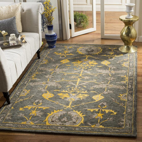 Safavieh Bella Bel671A Blue Grey / Gold Rugs.