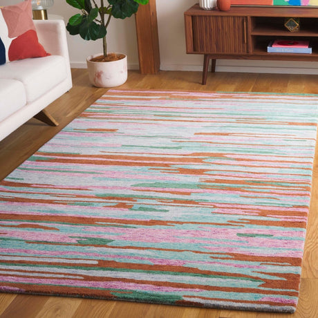 Safavieh Bellagio Blg201Y Green/Pink Rug.