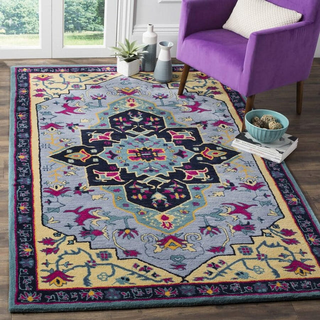 Safavieh Bellagio Blg506B Light Blue / Multi Rugs.