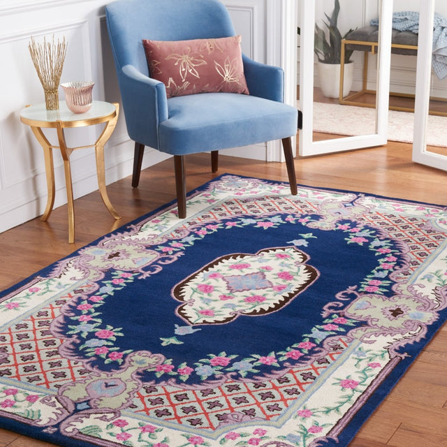 Safavieh Bellagio Blg535N Navy/Ivory Rug.