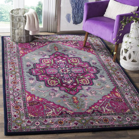 Safavieh Bellagio Blg541B Grey / Pink Rugs.