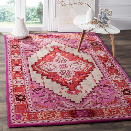 Safavieh Bellagio Blg545A Red Pink/Ivory Rug.