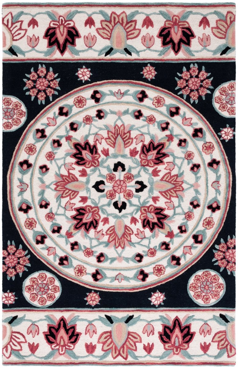 Safavieh Bellagio Blg601Z Black/Ivory Rug.