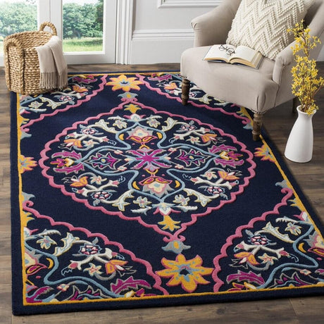 Safavieh Bellagio Blg605C Navy Blue / Multi Rugs.