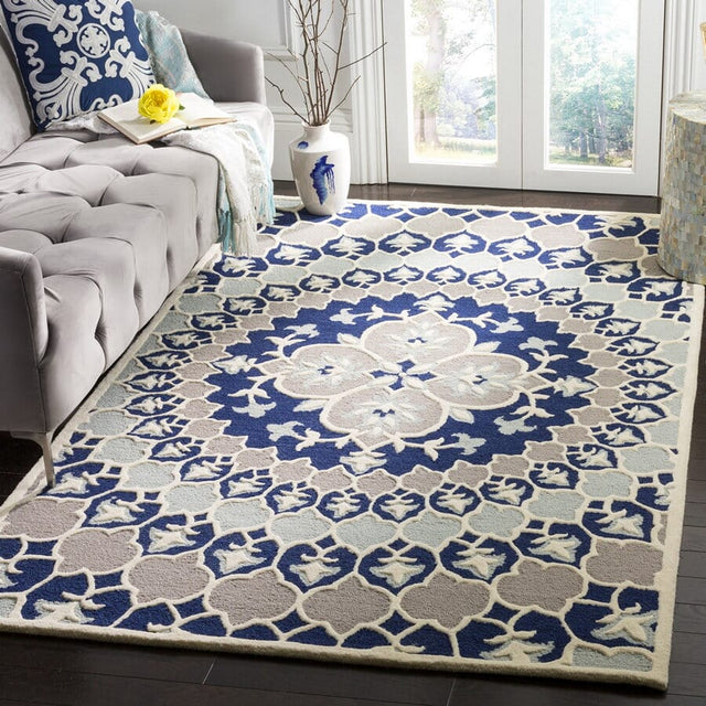 Safavieh Bellagio Blg610C Navy Blue / Ivory Rugs.