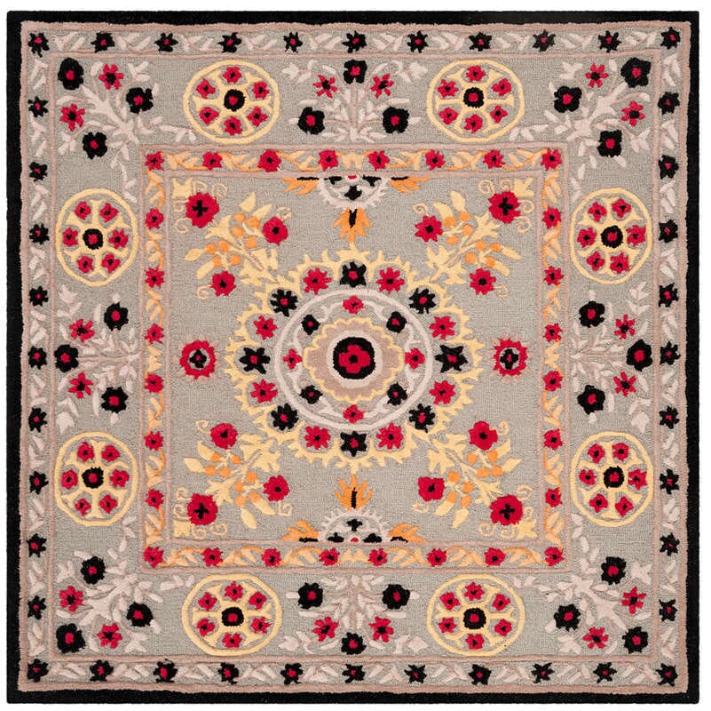 Safavieh Bellagio Blg628A Light Grey / Black Rugs.