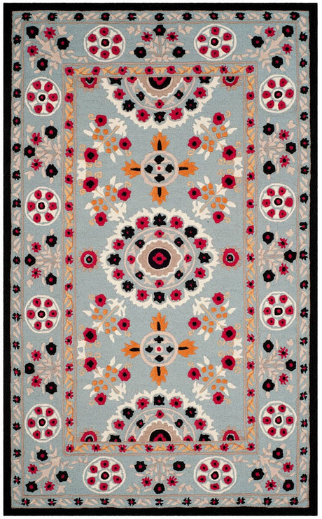 Safavieh Bellagio Blg628B Light Blue / Black Rugs.