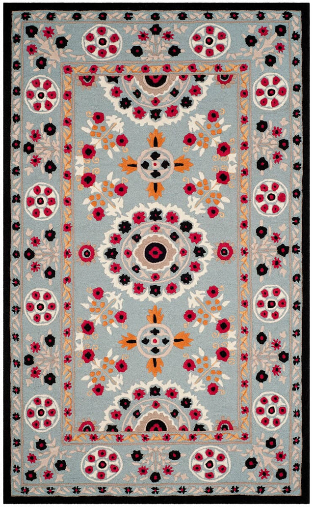 Safavieh Bellagio Blg628B Light Blue / Black Rugs.