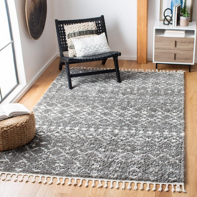 Safavieh Berber Fringe Shag Bfg516F Grey/Ivory Rug.