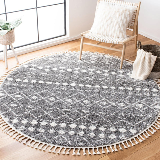 Safavieh Berber Fringe Shag Bfg516F Grey/Ivory Rug.