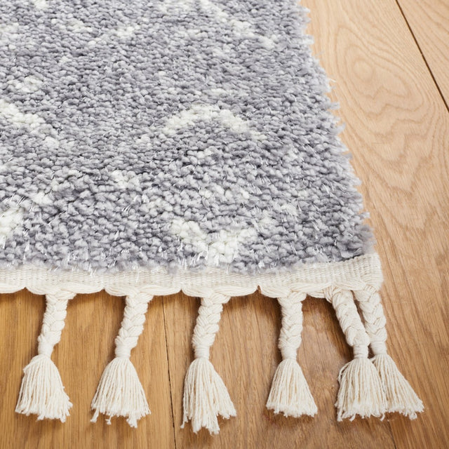 Safavieh Berber Fringe Shag Bfg516G Light Grey/Ivory Rug.