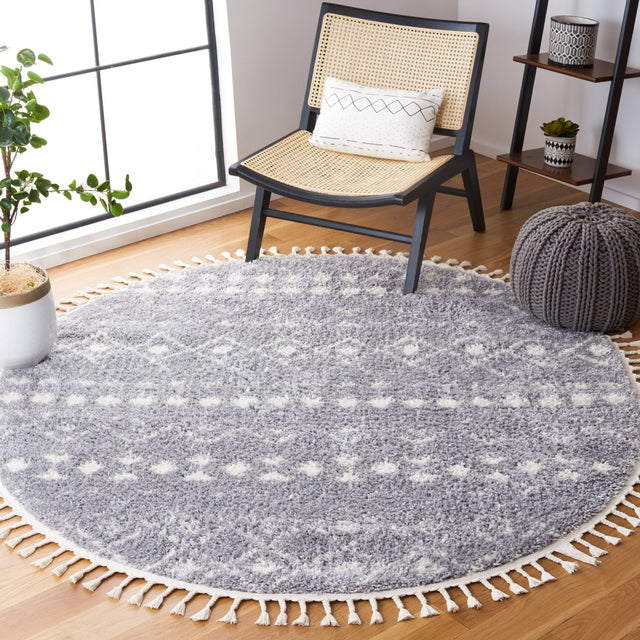 Safavieh Berber Fringe Shag Bfg516G Light Grey/Ivory Rug.