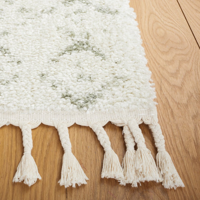 Safavieh Berber Fringe Shag Bfg516H Ivory/Sage Rug.