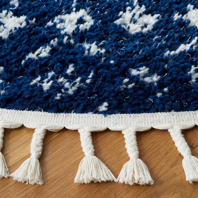 Safavieh Berber Fringe Shag Bfg516N Navy/Ivory Rug.