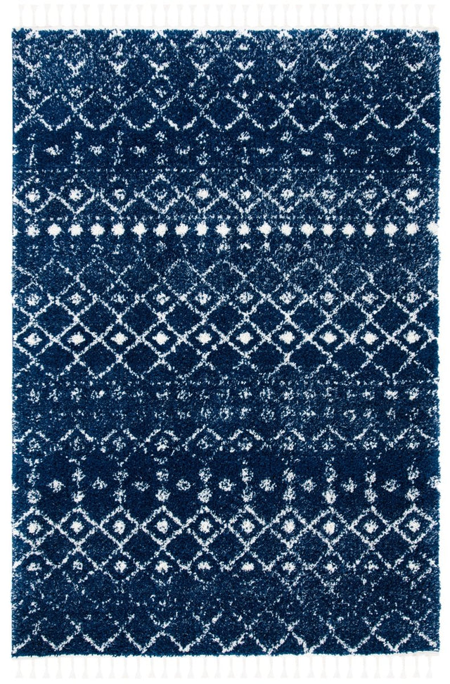 Safavieh Berber Fringe Shag Bfg516N Navy/Ivory Rug.