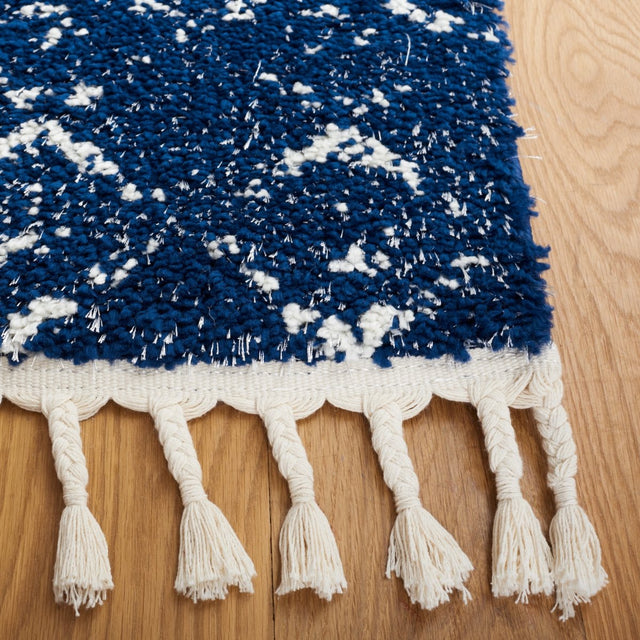 Safavieh Berber Fringe Shag Bfg516N Navy/Ivory Rug.