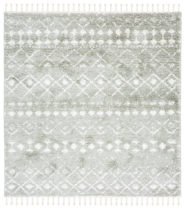 Safavieh Berber Fringe Shag Bfg516W Sage/Ivory Rug.