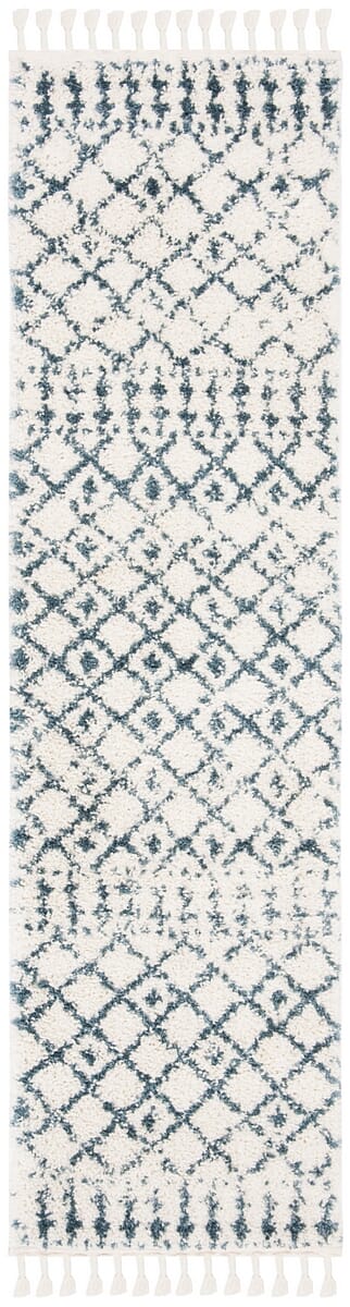 Safavieh Berber Fringe Shag Bfg519A Cream/Blue Rug.